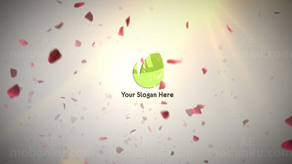 花瓣飘落Logo动画AE模板