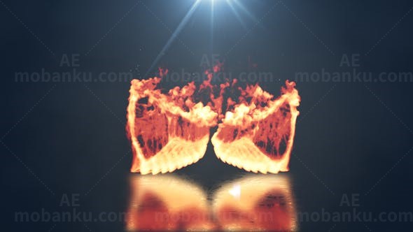 火焰翅膀Logo动画AE模板