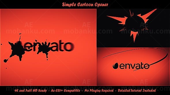 简单卡通片头AE模板