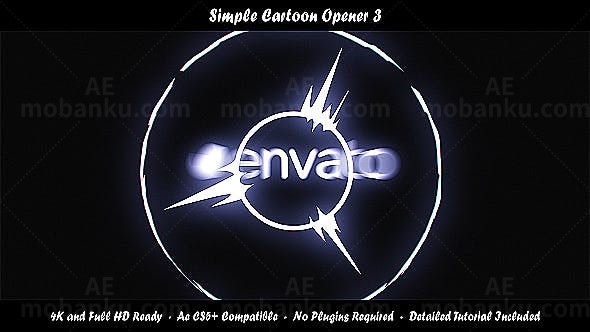 简洁卡通片头AE模板