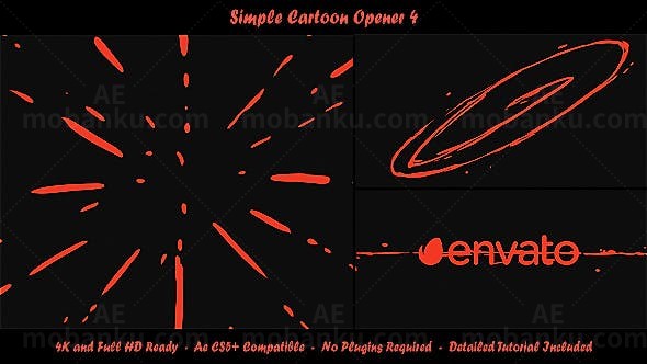 简单卡通片头AE模板