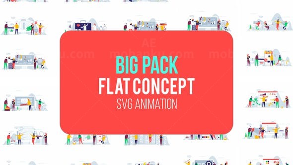 19个扁平化概念场景MG动画AE模板