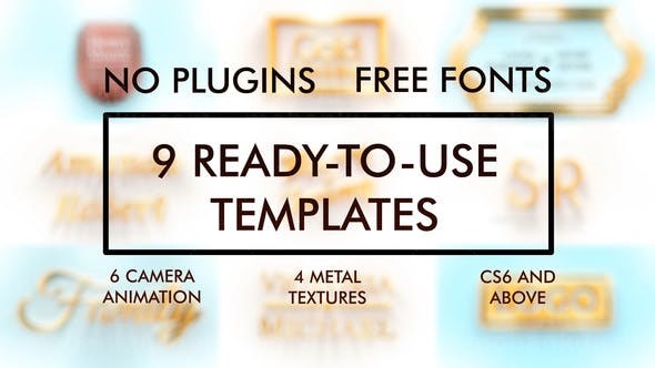 金色标志片头AE模板