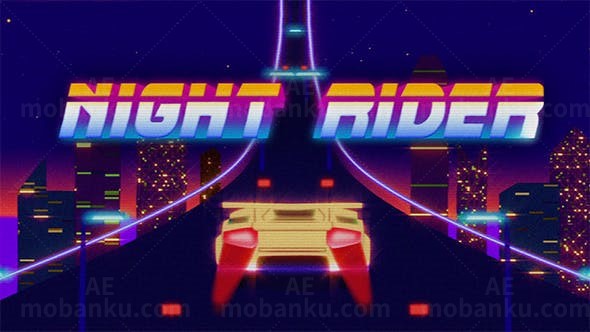 复古赛车游戏标志展示AE模板