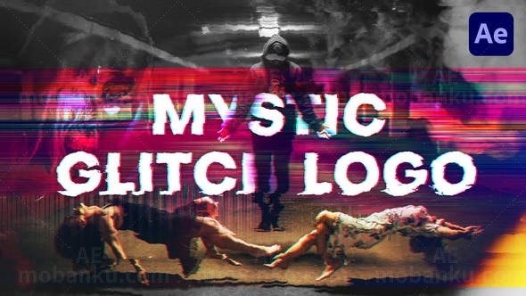 故障扭曲效果片头AE模板