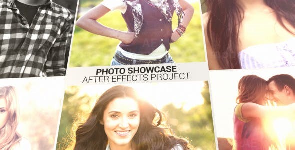 照片瀑布流排版展示AE模板