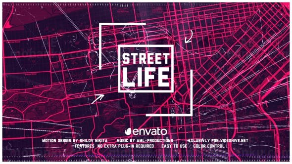 动感街头生活片头AE模板