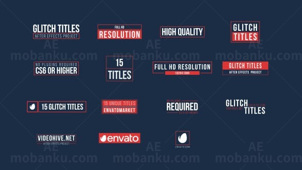 15组故障效果标题展示AE模板