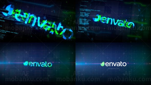 简短科技标志动画AE模板