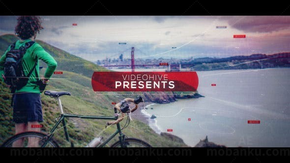 运动故障效果幻灯片AE模板