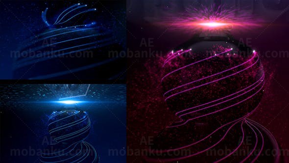 魔术光线环绕葫芦片头AE模板