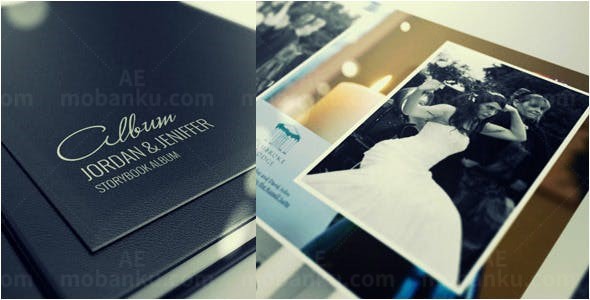 怀旧效果浪漫婚礼相册AE模板