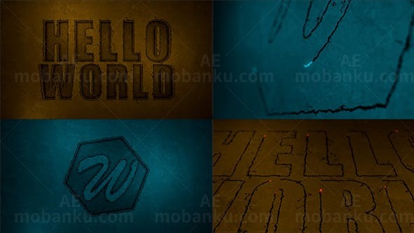 史诗字母镂空标志动画AE模板