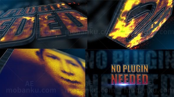 影视水彩画燃烧效果标志动画AE模板