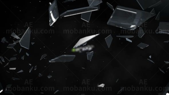 碎片玻璃标志展示AE模板