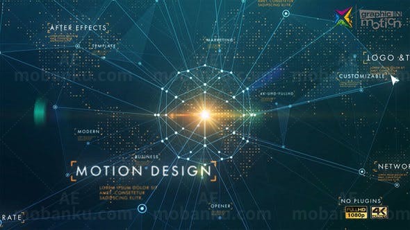 点线网络科技感片头AE模板