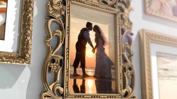 金框婚礼相册AE模板