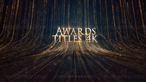 粒子背景墙颁奖文字标题片头AE模板