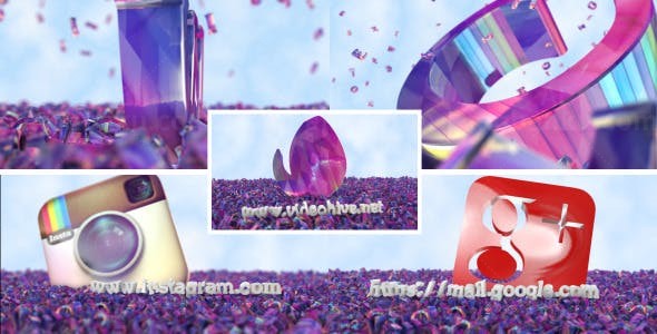 叠长龙标志动画AE模板