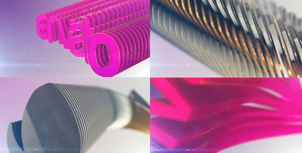 叠长龙标志动画AE模板