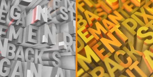 字母标志片头AE模板