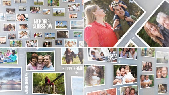 家庭照片墙相册视频片头AE模板