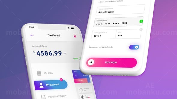 iPhoneX手机APP展示动画片头AE模板