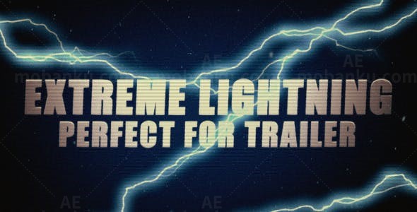 极限闪电效果标题展示AE模板