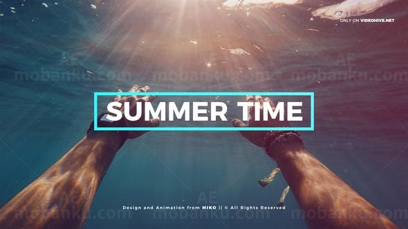 夏天旅游视频片头AE模板