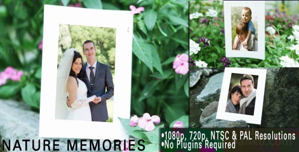 自然记忆相片展示AE模板