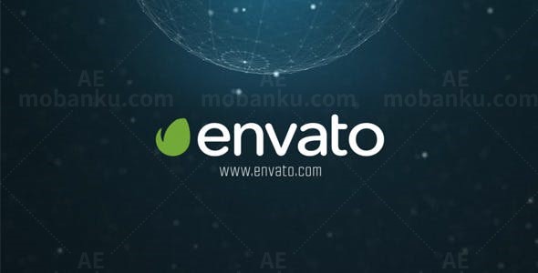 经络网格球标志展示AE模板