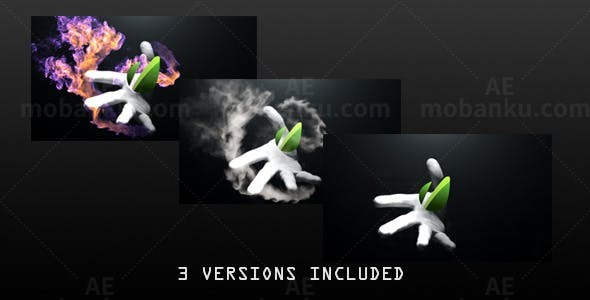 握住掌中烟雾特效标志动画AE模板