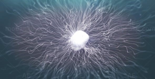 抽象毛刺线球标志动画AE模板