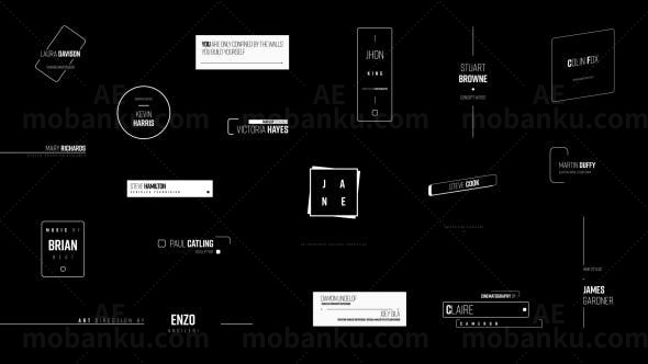 商务线条文字标题动画AE模板