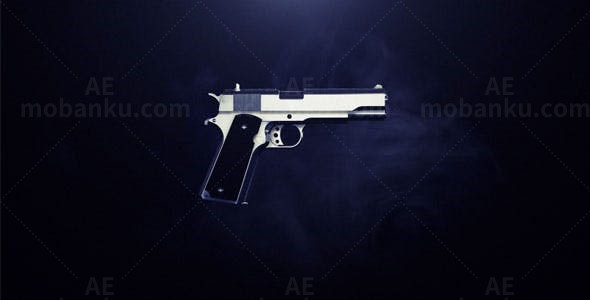 手枪拼合标志动画AE模板