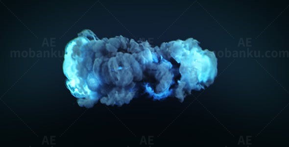 烟雾标志动画AE模板