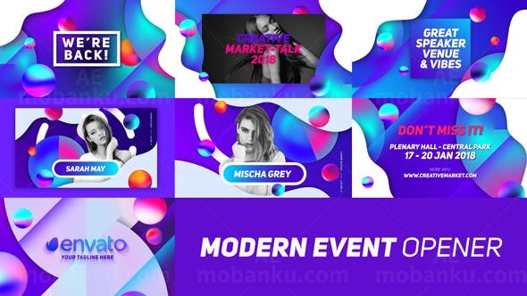 现代风格活动片头AE模板