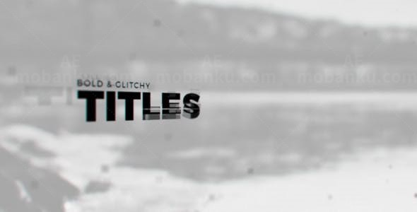 黑色故障效果标题展示AE模板