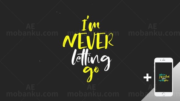 创意歌词排版展示动画AE模板