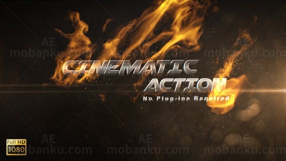 火焰标题动作预告片AE模板