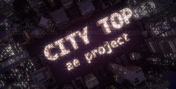城市顶部标志动画AE模板