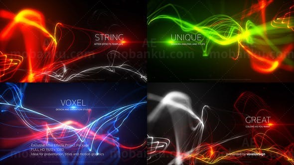 抽象光线标题展示AE模板