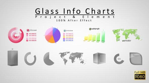 玻璃质感信息图AE模板