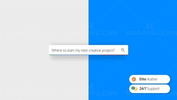 简单搜索标志动画AE模板