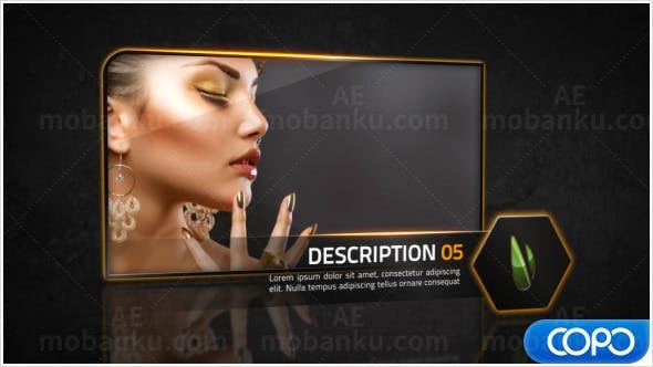 优雅的炫酷闪光幻灯片展示AE模板