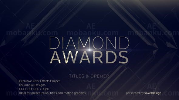 钻石颁奖片头AE模板