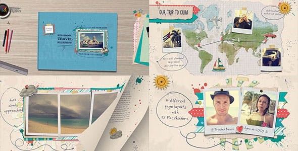 旅行幻灯片AE模板