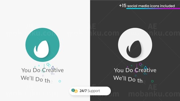 简单标志动画AE模板