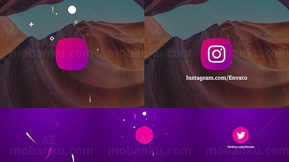 简洁弹性标志动画AE模板