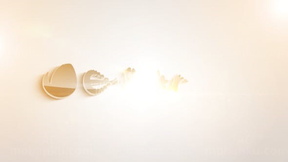 简洁三维波浪标志动画AE模板